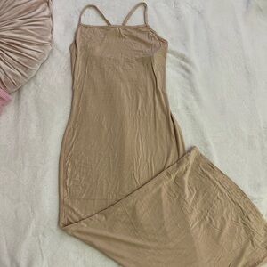 Elegant Beige Slip Dress